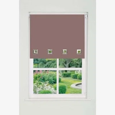 The Range Square Eyelet Edge Roller Blind (165cm Drop) - Mocha / 50cm