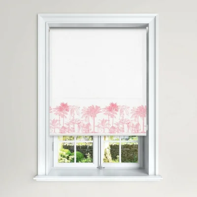 The Range OB Jungle Friends Blackout Roller Blinds Easy Fit Child Safety Included - Pink / 60W x 140H cm