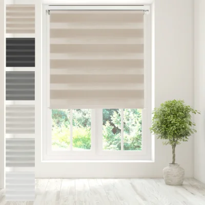 The Range Day Night Zebra Duo Roller Blind - Taupe / 100cm Width x 210cm Drop / 210cm
