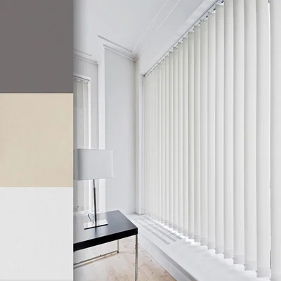 The Range Blackout Plain Vertical Blind Complete Set - White / 240cm / 90cm