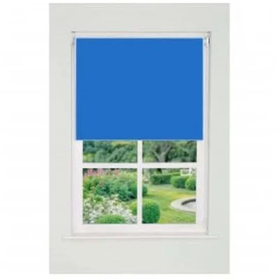 The Range Plain Straight Edge Daylight Roller Blind (165cm Drop) - Blue / 105cm