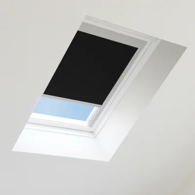 The Range Blackout Blind for Velux Roof Window - Black - Silver Frame / 603mm / 930mm / M06