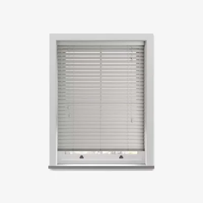 The Range 50mm Slat Grey Grained Faux Wood Venetian Blind With Strings 150cm Drop - Grey / 155