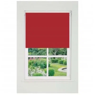 The Range Plain Straight Edge Daylight Roller Blind (165cm Drop) - Red / 125cm