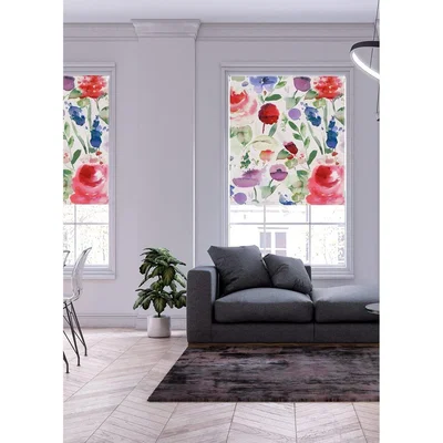 The Range Lister Cartwright Floral Patterned Blackout Roller Blinds - Summer / 120 x 160