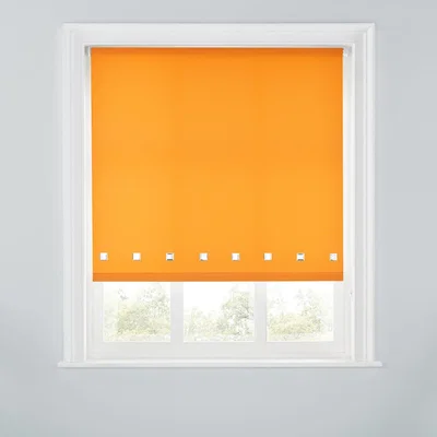 The Range A.Unique Home Premium Quality Trimmable Square Eyelet Window Roller Blind - ORANGE / 60cm
