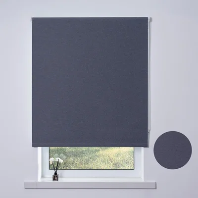 The Range Blackout Textured Blind - Linen Denim / 120cm