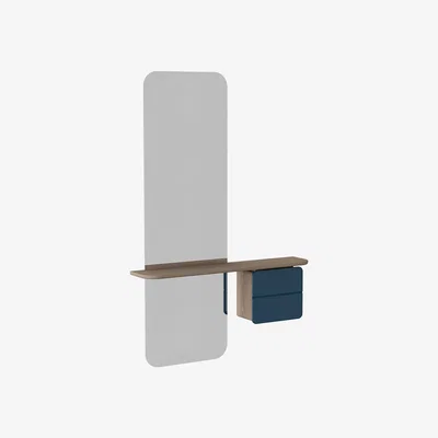 Amara UMAGE - One More Look Mirror - Oak - Petrol Blue
