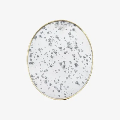 Amara Luxe - Oval Aged Glass Mirror - Gold - Small
