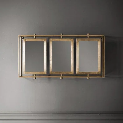 Atkin & Thyme Tribeca Triple Wall Mirror in Brass