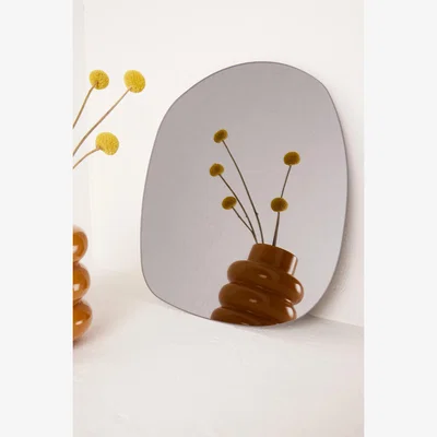 Anthropologie Organic Tinted Round Wall Mirror
