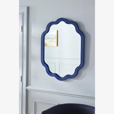 Anthropologie Clara Wood Scalloped Wall Mirror