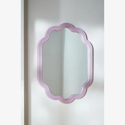 Anthropologie Clara Wood Scalloped Wall Mirror