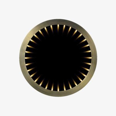 Barker and Stonehouse Timothy Oulton Inception Large Round Mirror, Flat Brass