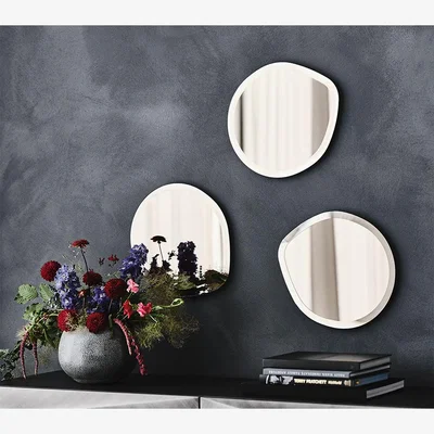 Barker and Stonehouse Cattelan Italia Hawaii Wall Mirror, Round, Grey | Barker & Stonehouse