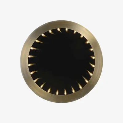 Barker and Stonehouse Timothy Oulton LED Inception Brass Circular Wall Mirror - Medium - W100 x D11 x H100cm