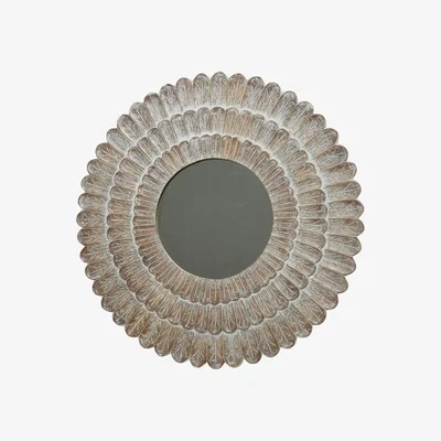 Barker and Stonehouse Circular Wood Mirror, Neutral | Barker & Stonehouse