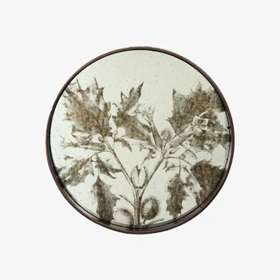 Barker and Stonehouse Round Decorative Foliage Mirror, Antiqued