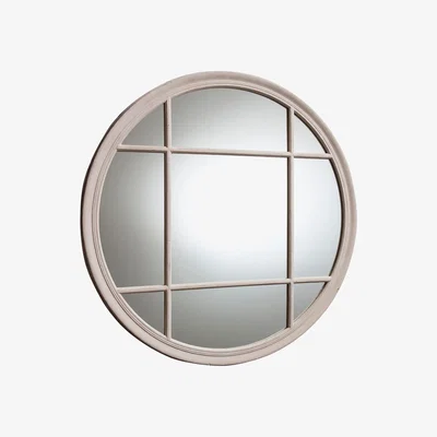 Barker and Stonehouse Natural Round Window Mirror, Neutral Wood | Barker & Stonehouse