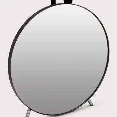 Barker and Stonehouse Janus Round Mirror 100cm, Black | Barker & Stonehouse