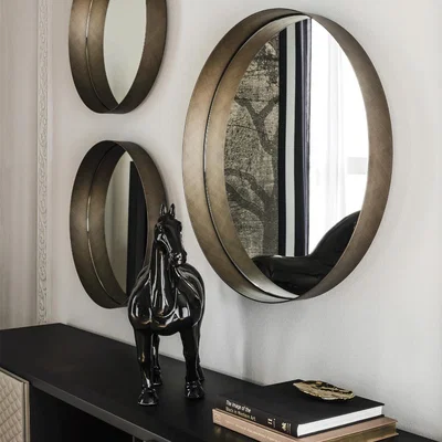 Barker and Stonehouse Cattelan Italia Wish Round Mirror, Brown Metal | Barker & Stonehouse