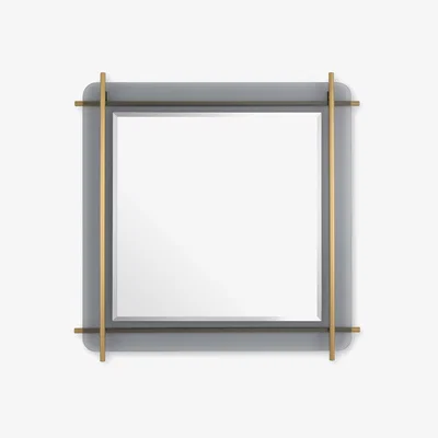 Barker and Stonehouse Eichholtz Quinn Mirror Brushed Brass Finish, Square, Gold | Barker & Stonehouse
