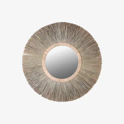 Barker and Stonehouse Round Wicker Mirror