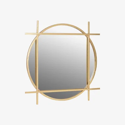 Barker and Stonehouse Circle Square Wall Mirror, Gold