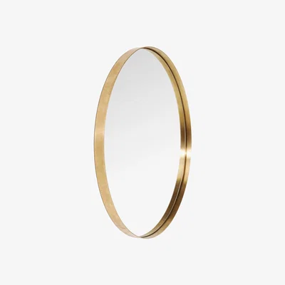 Barker and Stonehouse Curve Round Mirror, Brass
