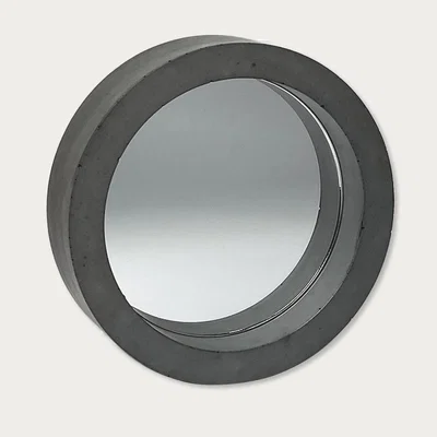 Bombinate.com Grey Concrete Round Table Mirror