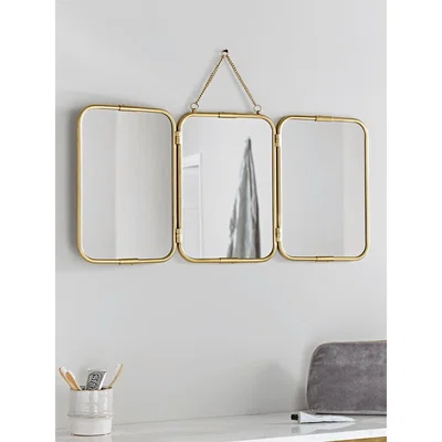 Cox and Cox French Triple Mirror - Brass