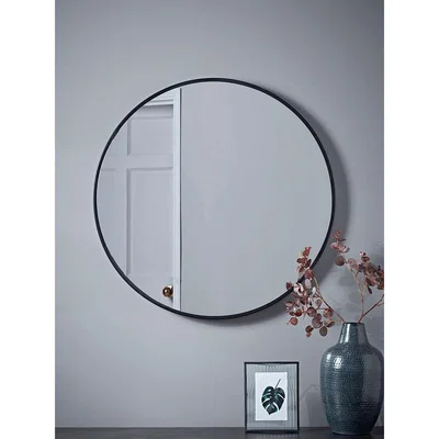 Cox and Cox Industrial Slim Frame Round Mirror - Large