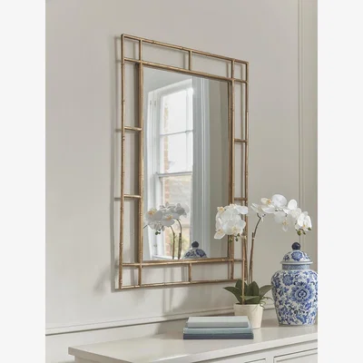 Cox and Cox Gold Bamboo Mirror