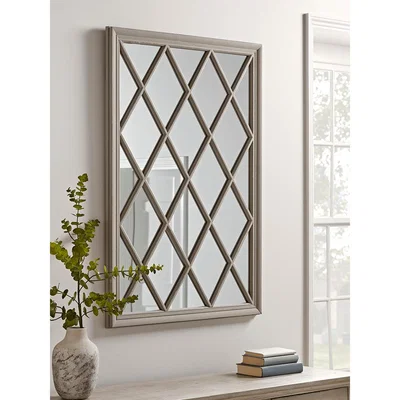 Cox and Cox NEW Grey Trellis Window Mirror