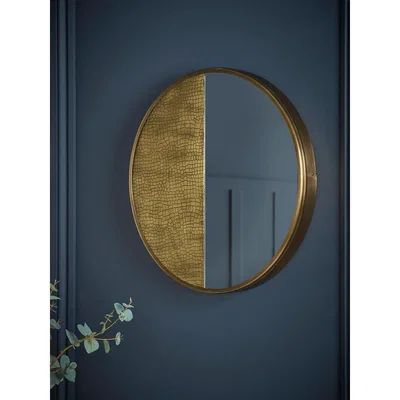 Cox and Cox Textured Panel Round Mirror