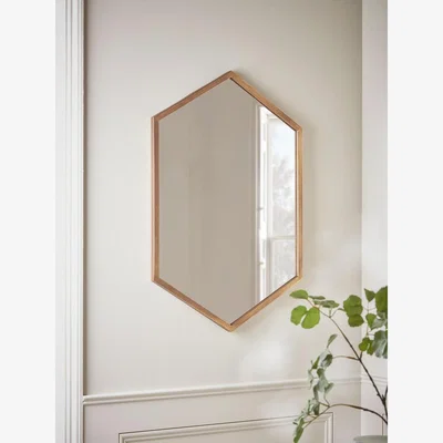Cox and Cox Antique Brass Hexagon Mirror