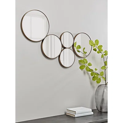 Cox and Cox Circles Decorative Mirror - Brass