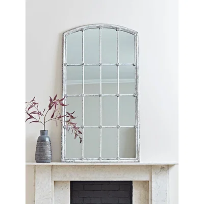 Cox and Cox Distressed Grey Window Mirror