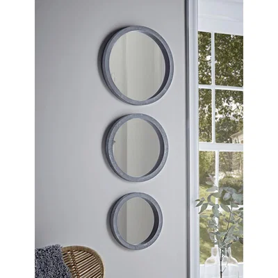 Cox and Cox Three Concrete Effect Round Mirrors