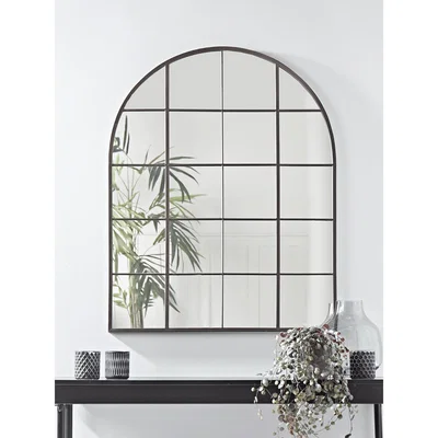 Cox and Cox NEW Black Arched Window Mirror