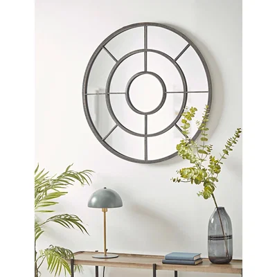 Cox and Cox NEW Round Window Mirror - Black