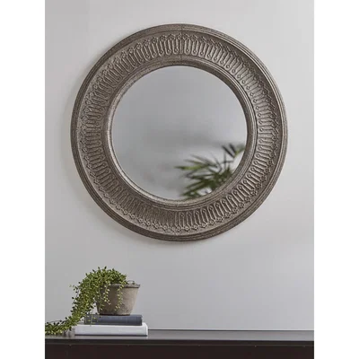 Cox and Cox Indoor Outdoor Round Textured Mirror
