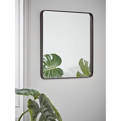 Cox and Cox Black Slim Frame Square Mirror - Small