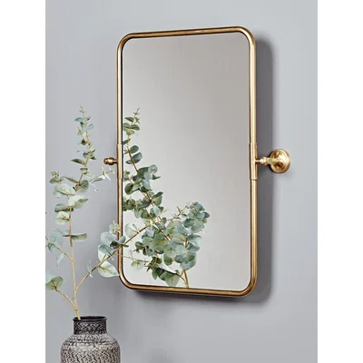 Cox and Cox French Rectangle Wall Mirror - Brass