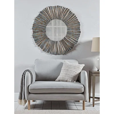 Cox and Cox Oversized Pleated Verdigris Mirror