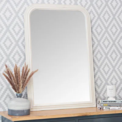 Chiltern Oak Furniture Salzburg White Arched Rectangular Wall Mirror 70 x 100cm