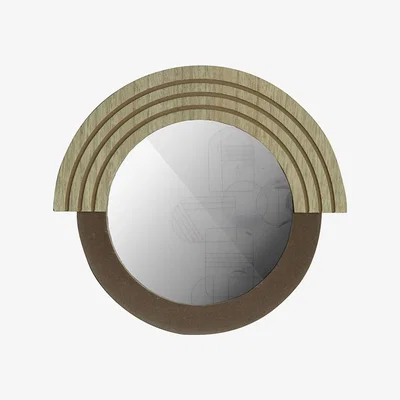 Cuckooland Woood Hailey Round Mirror  - 57cm