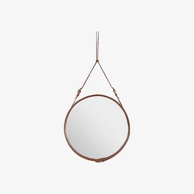 The Conran Shop Adnet Mirror in Tan Leather 70cm
