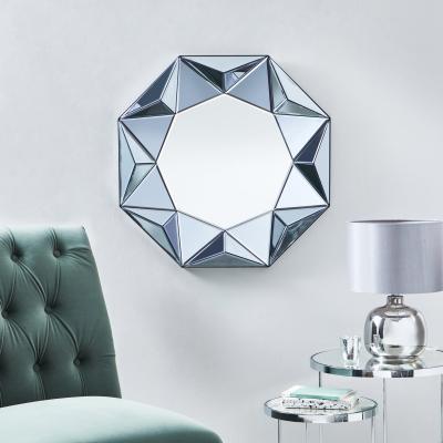 Dunelm 3D Geo Wall Mirror 60cm Smoked Grey