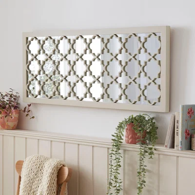 Dunelm Sandstone Decorative Washed Rectangle Wall Mirror Sandstone